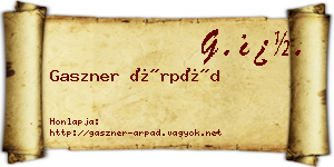 Gaszner Árpád névjegykártya