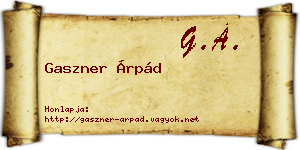 Gaszner Árpád névjegykártya